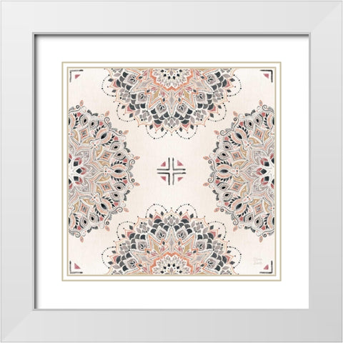 Kasbah Crush Pattern IA White Modern Wood Framed Art Print with Double Matting by June, Dina