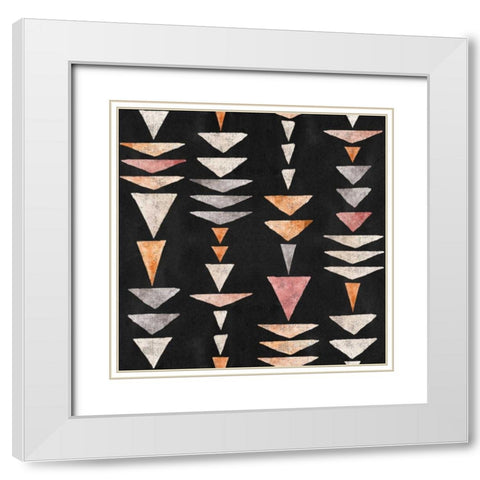 Kasbah Crush Pattern IIB White Modern Wood Framed Art Print with Double Matting by June, Dina