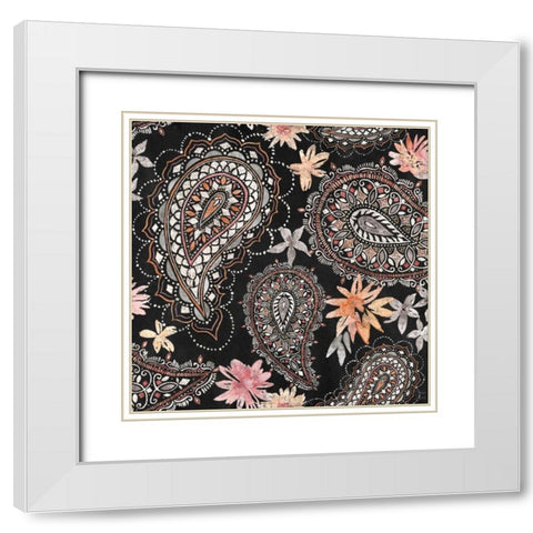 Kasbah Crush Pattern IIIB White Modern Wood Framed Art Print with Double Matting by June, Dina