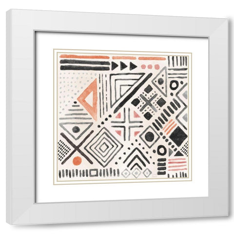 Kasbah Crush Pattern IVA White Modern Wood Framed Art Print with Double Matting by June, Dina
