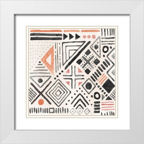 Kasbah Crush Pattern IVA White Modern Wood Framed Art Print with Double Matting by June, Dina