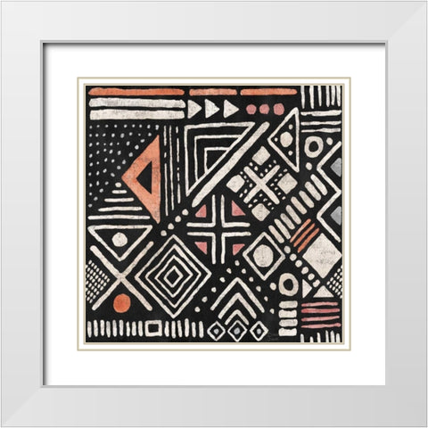 Kasbah Crush Pattern IVB White Modern Wood Framed Art Print with Double Matting by June, Dina