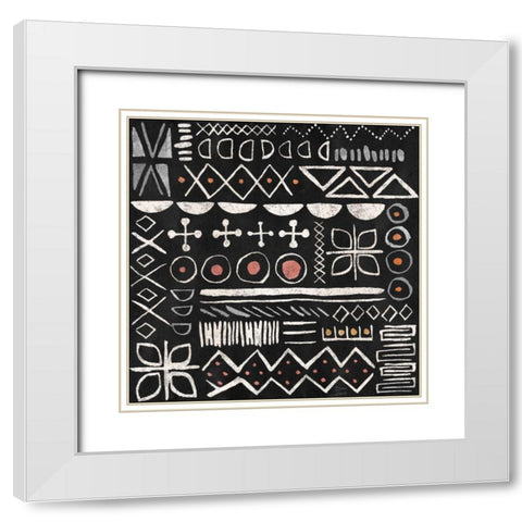 Kasbah Crush Pattern VB White Modern Wood Framed Art Print with Double Matting by June, Dina