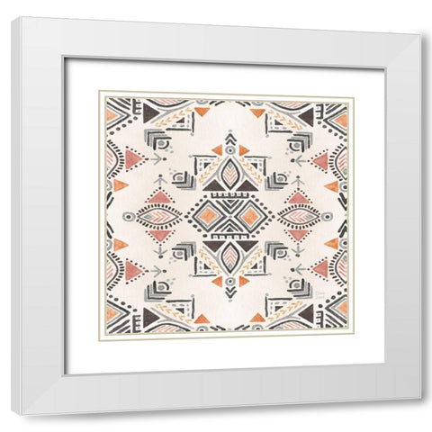 Kasbah Crush Pattern VIA White Modern Wood Framed Art Print with Double Matting by June, Dina