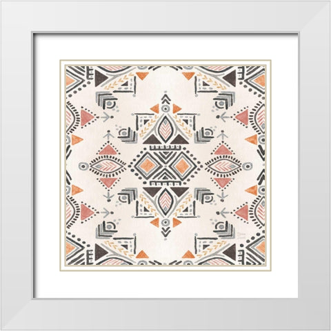 Kasbah Crush Pattern VIA White Modern Wood Framed Art Print with Double Matting by June, Dina