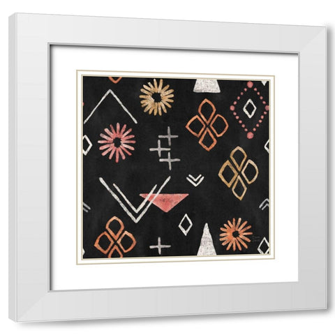 Kasbah Crush Pattern VIIB White Modern Wood Framed Art Print with Double Matting by June, Dina