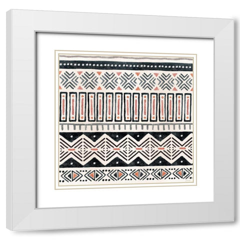 Kasbah Crush Pattern VIII White Modern Wood Framed Art Print with Double Matting by June, Dina