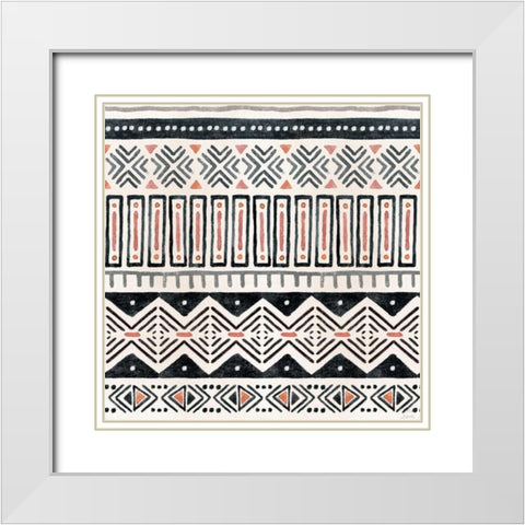 Kasbah Crush Pattern VIII White Modern Wood Framed Art Print with Double Matting by June, Dina