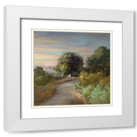 Eucalyptus Trail White Modern Wood Framed Art Print with Double Matting by Nai, Danhui