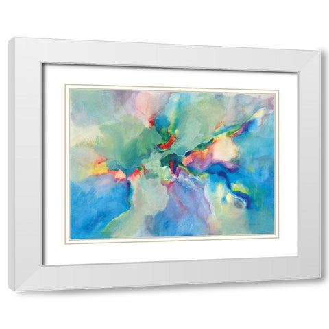 Glimmers White Modern Wood Framed Art Print with Double Matting by Nai, Danhui