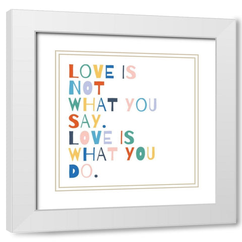 Rainbow Words I White Modern Wood Framed Art Print with Double Matting by Hershey, Moira