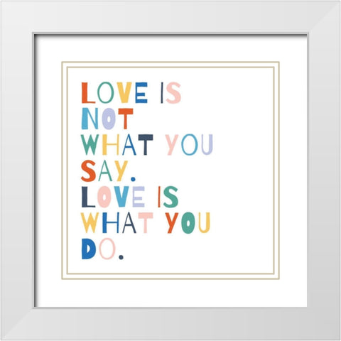 Rainbow Words I White Modern Wood Framed Art Print with Double Matting by Hershey, Moira