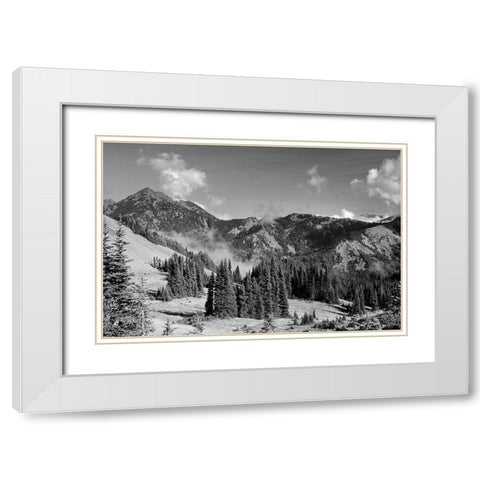 Olympic Mountains I White Modern Wood Framed Art Print with Double Matting by Marshall, Laura