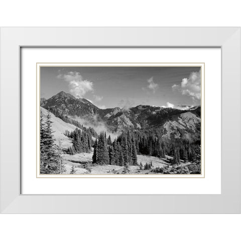 Olympic Mountains I White Modern Wood Framed Art Print with Double Matting by Marshall, Laura
