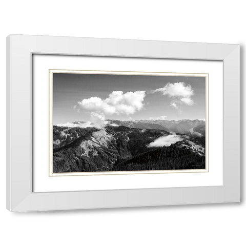 Olympic Mountains II White Modern Wood Framed Art Print with Double Matting by Marshall, Laura