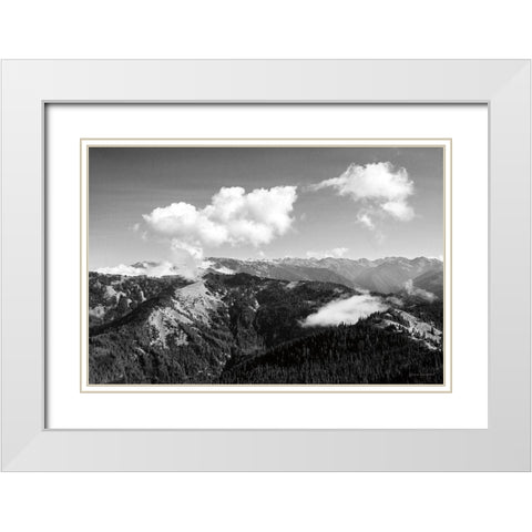 Olympic Mountains II White Modern Wood Framed Art Print with Double Matting by Marshall, Laura