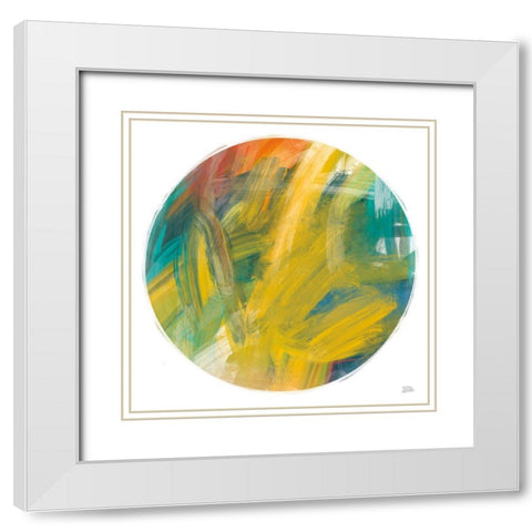 Spectrum Sphere White Modern Wood Framed Art Print with Double Matting by Averinos, Melissa