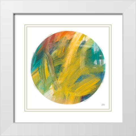 Spectrum Sphere White Modern Wood Framed Art Print with Double Matting by Averinos, Melissa