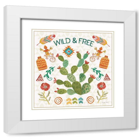 Southwest Vibes III White Modern Wood Framed Art Print with Double Matting by Zaman, Farida