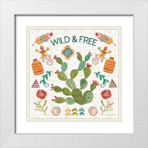 Southwest Vibes III White Modern Wood Framed Art Print with Double Matting by Zaman, Farida