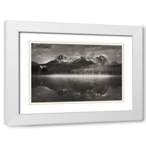 Little Redfish Lake Mist II White Modern Wood Framed Art Print with Double Matting by Majchrowicz, Alan