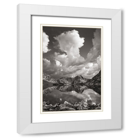 Sawtooth Lake Reflection II White Modern Wood Framed Art Print with Double Matting by Majchrowicz, Alan