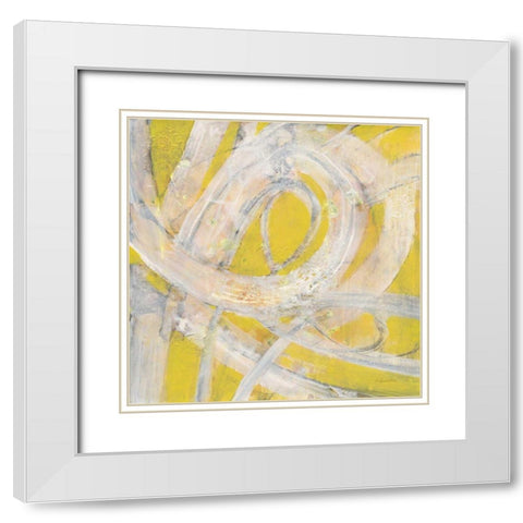 Sunshine Swirl White Modern Wood Framed Art Print with Double Matting by Hristova, Albena