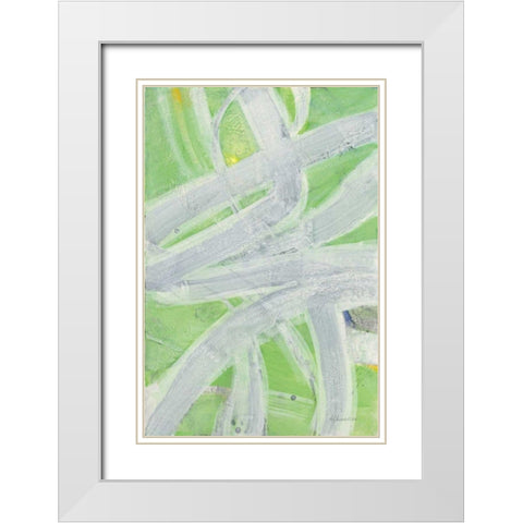 Intersections I White Modern Wood Framed Art Print with Double Matting by Hristova, Albena