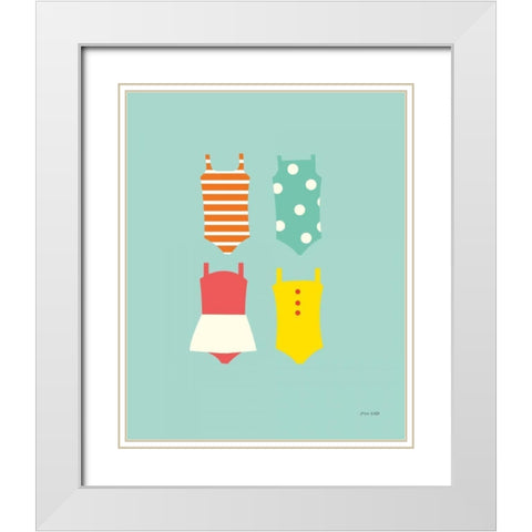 Bahting Suits Galore II Blue White Modern Wood Framed Art Print with Double Matting by Kelle, Ann