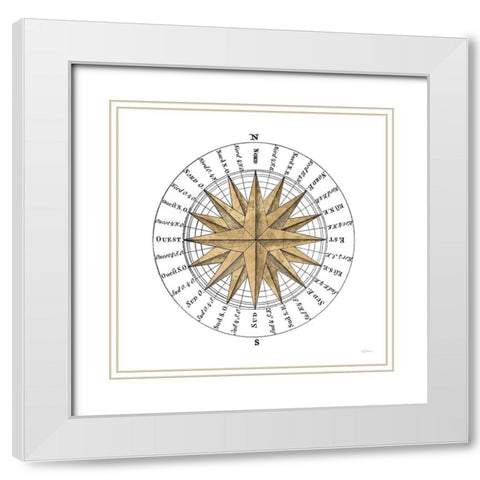 Solar Globe II White Modern Wood Framed Art Print with Double Matting by Schlabach, Sue