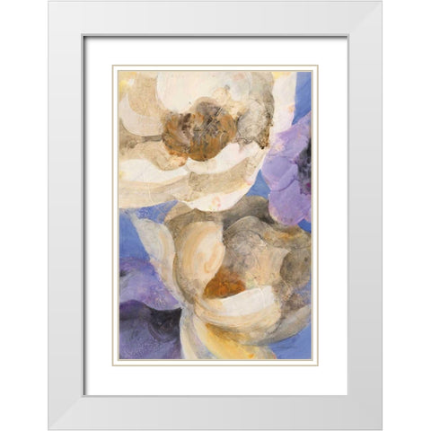 Bright Floral I White Modern Wood Framed Art Print with Double Matting by Hristova, Albena