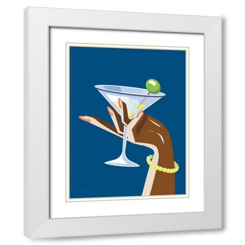 Cocktail Time I White Modern Wood Framed Art Print with Double Matting by Escalante, Omar