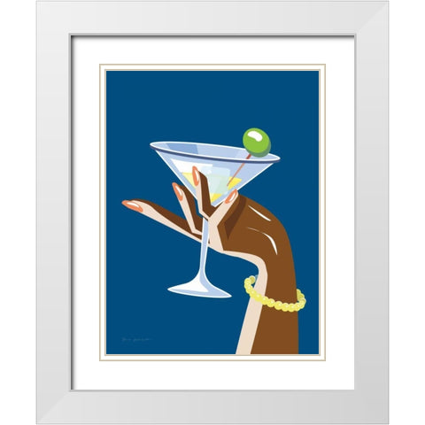 Cocktail Time I White Modern Wood Framed Art Print with Double Matting by Escalante, Omar