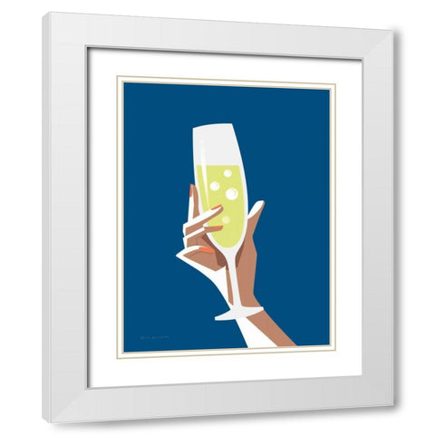 Cocktail Time II White Modern Wood Framed Art Print with Double Matting by Escalante, Omar
