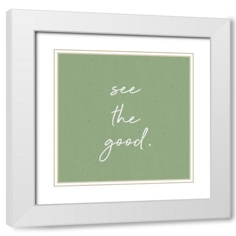 Gentle Words I White Modern Wood Framed Art Print with Double Matting by Wild Apple Portfolio