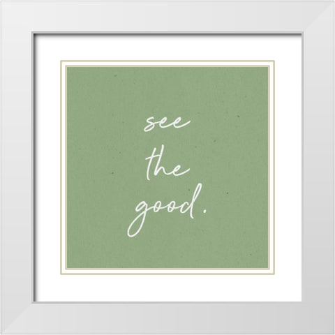 Gentle Words I White Modern Wood Framed Art Print with Double Matting by Wild Apple Portfolio