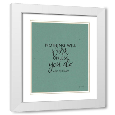 Words of Wisdom II White Modern Wood Framed Art Print with Double Matting by Thorns, Becky