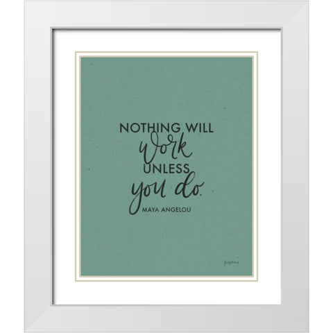 Words of Wisdom II White Modern Wood Framed Art Print with Double Matting by Thorns, Becky
