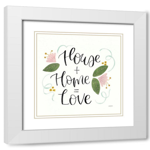 Home Sweet Home III Green White Modern Wood Framed Art Print with Double Matting by Jackson, Jenaya