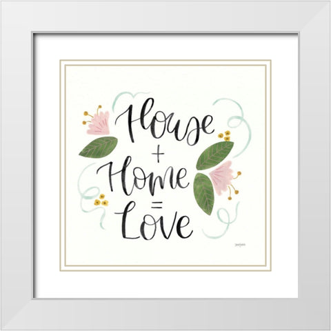 Home Sweet Home III Green White Modern Wood Framed Art Print with Double Matting by Jackson, Jenaya