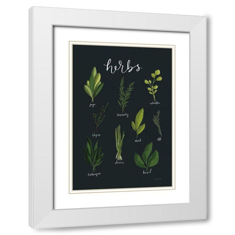 Herbs I Black White Modern Wood Framed Art Print with Double Matting by Thorns, Becky