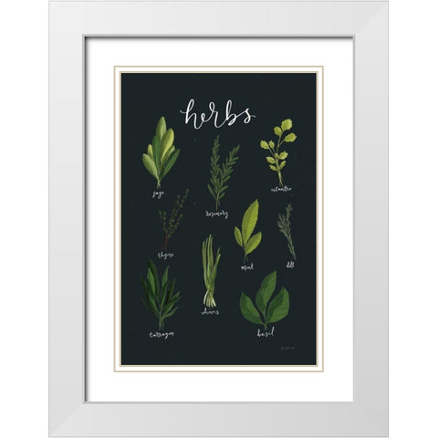 Herbs I Black White Modern Wood Framed Art Print with Double Matting by Thorns, Becky