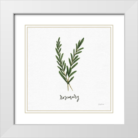 Herbs III White White Modern Wood Framed Art Print with Double Matting by Thorns, Becky