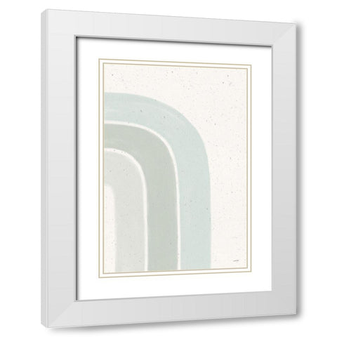 Rainbow Mint I White Modern Wood Framed Art Print with Double Matting by York, Leah