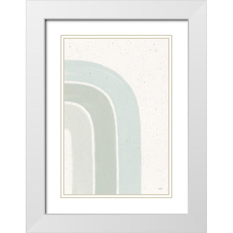 Rainbow Mint I White Modern Wood Framed Art Print with Double Matting by York, Leah