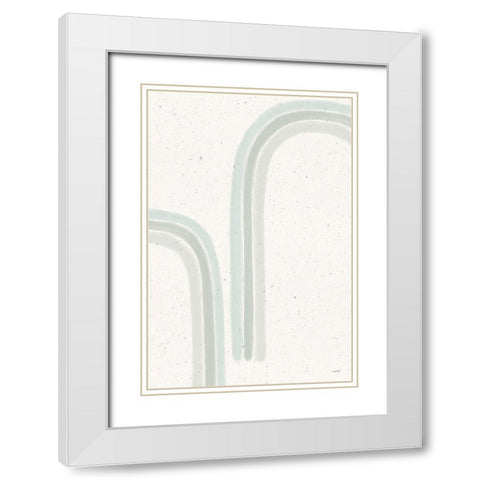 Rainbow Mint II White Modern Wood Framed Art Print with Double Matting by York, Leah