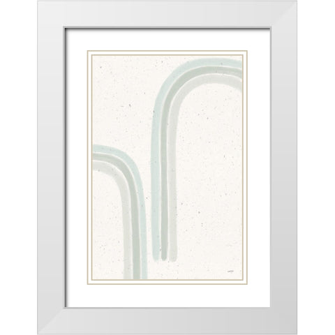 Rainbow Mint II White Modern Wood Framed Art Print with Double Matting by York, Leah