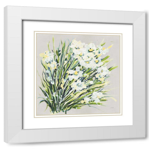Spring Gray White Modern Wood Framed Art Print with Double Matting by Griggs, Jan