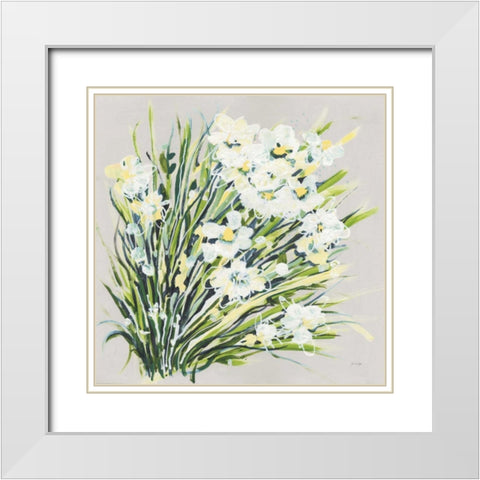 Spring Gray White Modern Wood Framed Art Print with Double Matting by Griggs, Jan