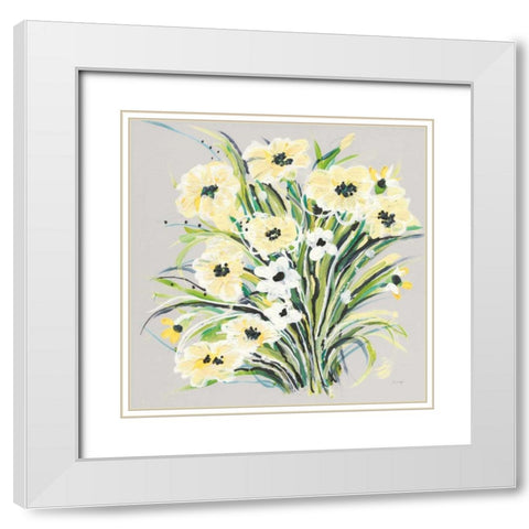 Spring II Gray White Modern Wood Framed Art Print with Double Matting by Griggs, Jan